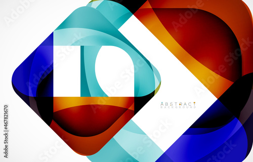 Free Download Minimal background. Abstract square shape with round corners created with wavy forms. Vector Illustration For Wallpaper, Banner, Background, Landing Page - GFXLoad