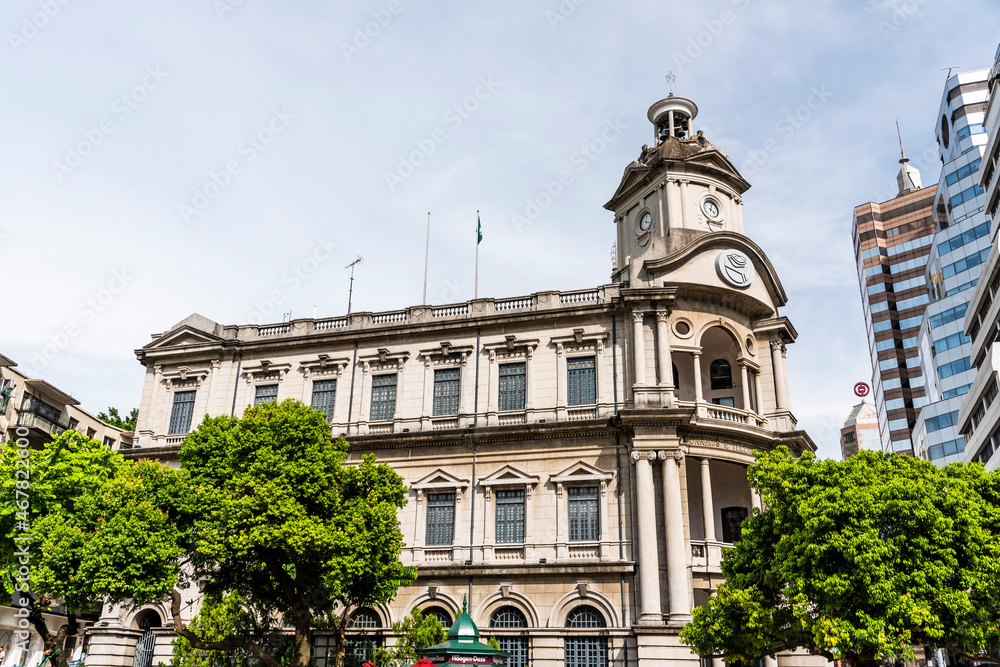 Fototapeta premium View of General Post Office Building in Macau.