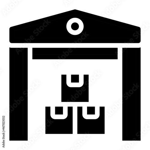 warehouse glyph icon