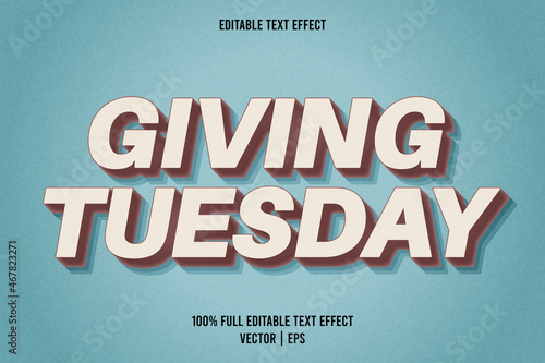 Giving tuesday editable text effect retro style