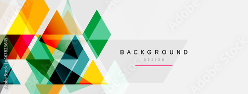 Color triangles composition, geometric abstract background. Techno or business concept, pattern for wallpaper, banner, background, landing page