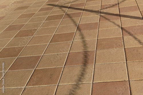 footpath, floor covered with tiles