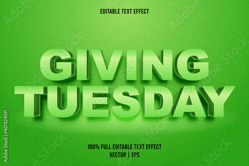 Giving tuesday editable text effect cartoon style
