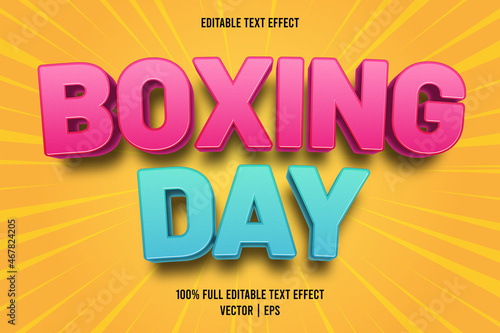 Boxing day editable text effect cartoon style