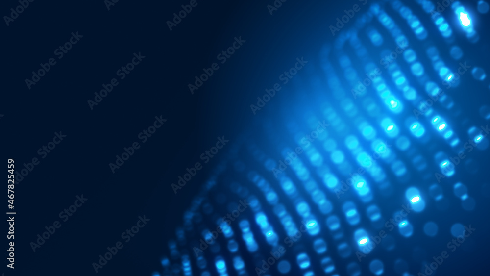 Obraz premium Abstract dot white blue wave gradient texture technology background.