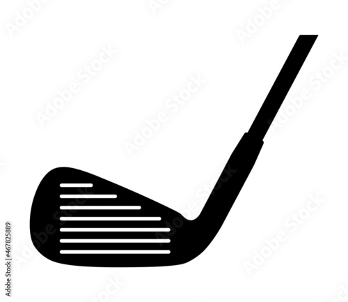 Close up of iron or wedge golf club flat vector icon for sports apps and websites