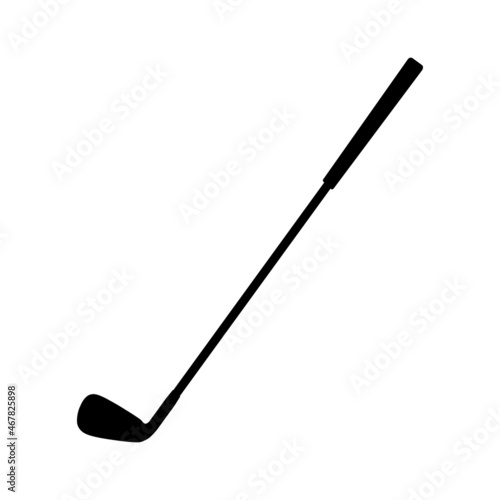 Close up of iron or wedge golf club flat vector icon for sports apps and websites