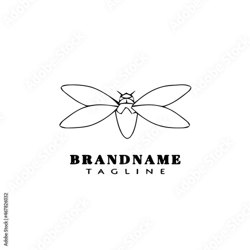 insect animal logo cartoon icon design template black concept vector illustration