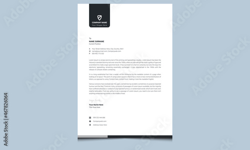 Simple new minimal unique clean modern company professional abstract creative corporate business letterhead template design. photo