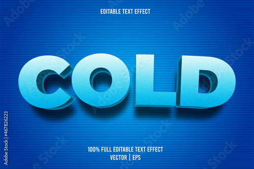 Cold editable text effect cartoon style