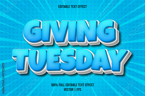 Giving tuesday editable text effect comic style
