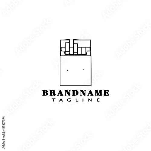 cigarette logo cartoon icon design template black isolated cute illustration