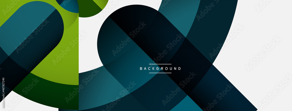 Geometric abstract background. Round shapes, circles, lines composition for wallpaper banner background or landing page Geometric abstract background. Round shapes, circles, lines composition for wallpaper banner background or landing page