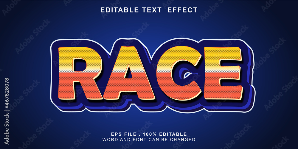 text effect editable race text effect editable race