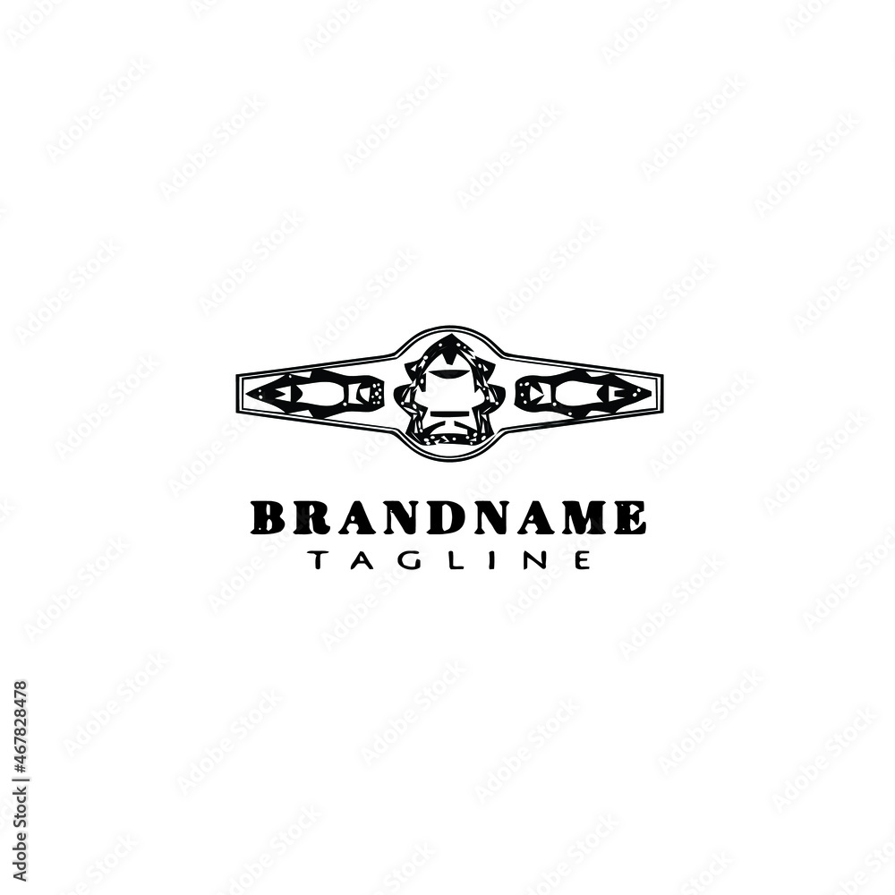 Obraz premium cigar label cartoon logo template icon design black isolated vector creative