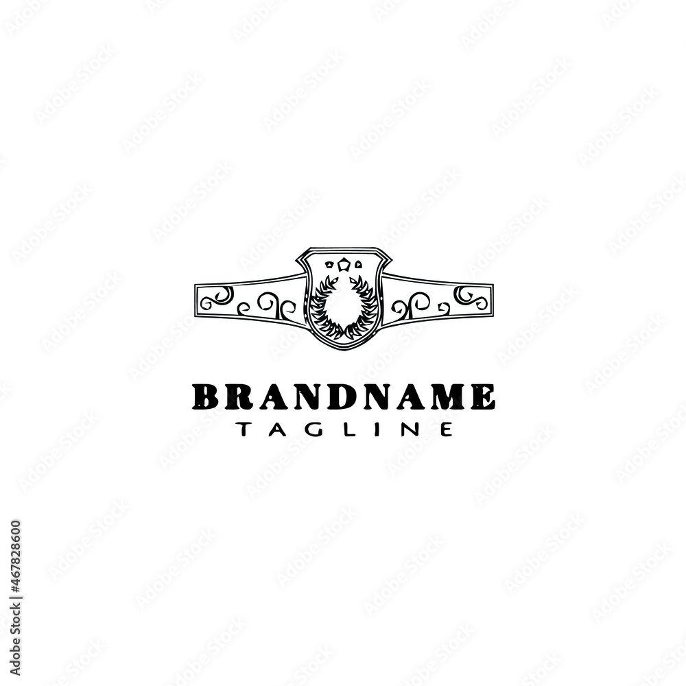cigar label style logo template icon design black isolated vector illustration cigar label style logo template icon design black isolated vector illustration
