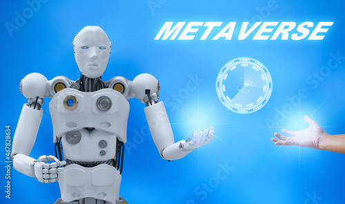 Robot community metaverse for VR avatar reality game virtual reality of people blockchain connect technology investment  business lifestyle.