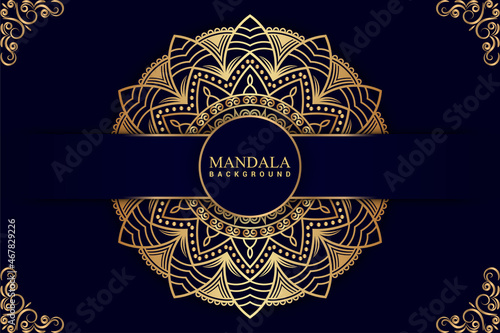 Luxury mandala background with golden color Premium Vector