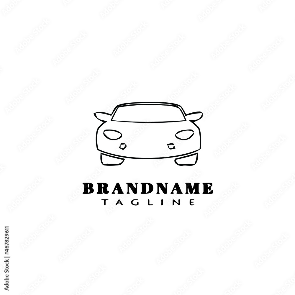 unique car logo cartoon icon design template black isolated symbol