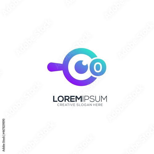 Modern search logo with lettering gradient colorful