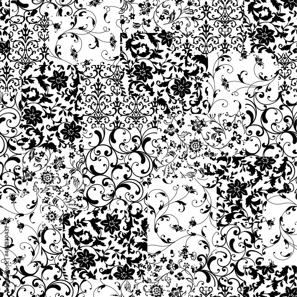 The chintz pattern is made into a seamless patchwork, The chintz pattern is made into a seamless patchwork,