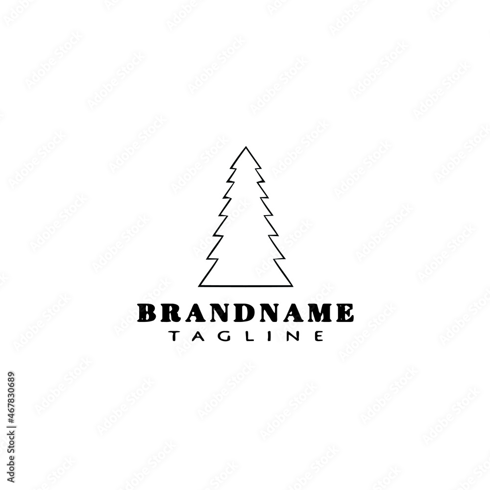 christmas tree logo cartoon icon design template black isolated vector simple