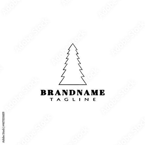 christmas tree logo cartoon icon design template black isolated vector simple