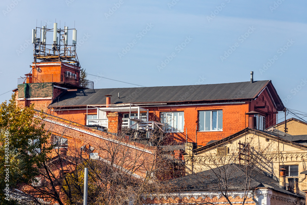 View of an old brick building in the center of Moscow, Russia