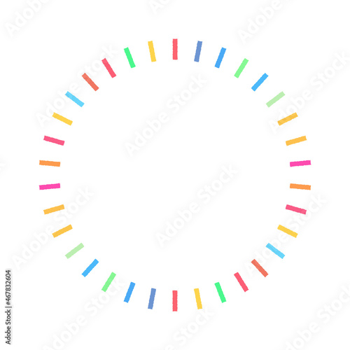  17色SDGsのの手書きの丸いフレーム - カラフルなかわいい囲みの素材- ビタミンカラー