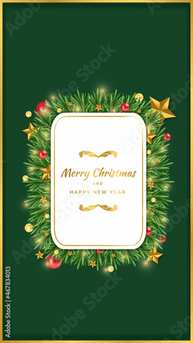 Wallpaper Mural Merry christmas and happy new year greeting card or social media stories Torontodigital.ca