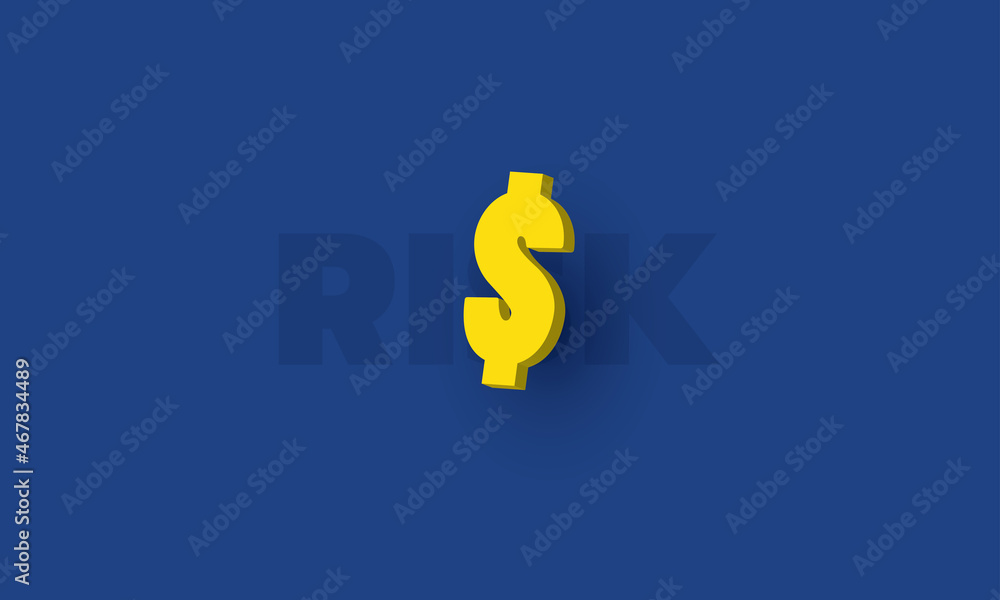 Risk text with dollar sign, Risk management, Concept inspiration business Risk text with dollar sign, Risk management, Concept inspiration business