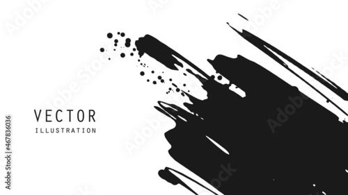 Abstract ink brush banners with grunge effect