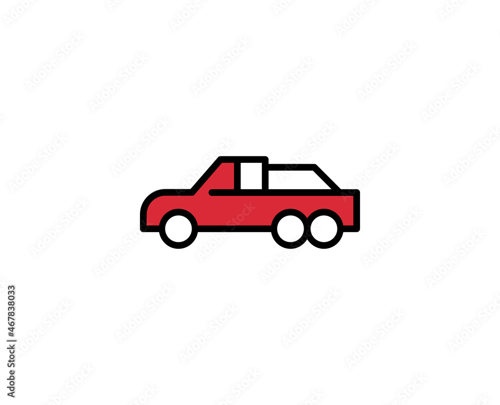 Car line icon. Vector symbol in trendy flat style on white background. Travel sing for design. Car line icon. Vector symbol in trendy flat style on white background. Travel sing for design.