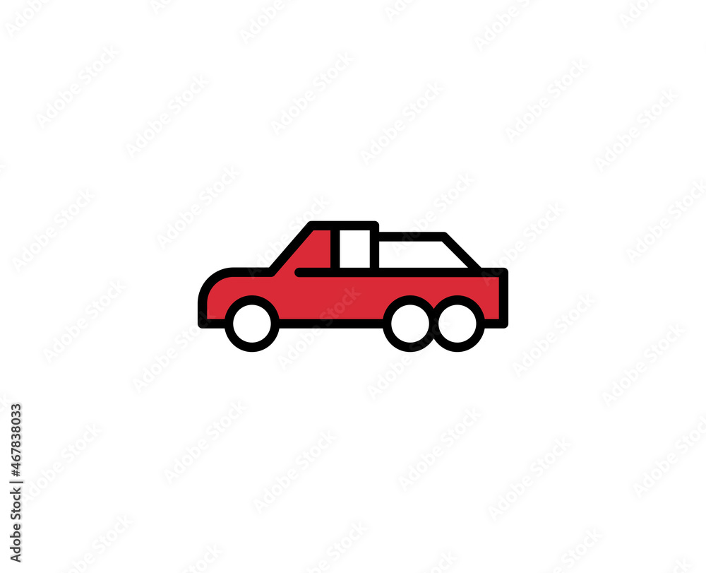 Car line icon. Vector symbol in trendy flat style on white background. Travel sing for design.