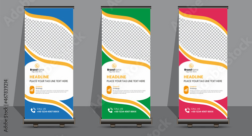 Creative Business Roll Up Signage Banner Template Design.