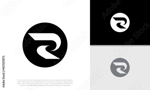 Initials R logo design. Initial Letter Logo. Innovative high tech logo template.