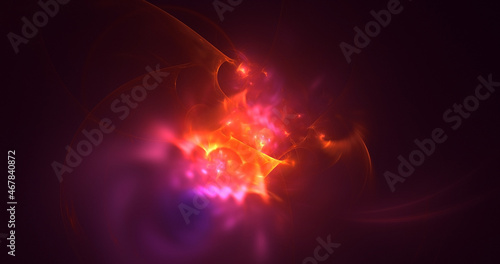 3D rendering abstract colorful fractal light background