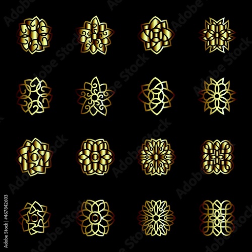 set of retro premium vintage frame ornament decoration logo design vector template