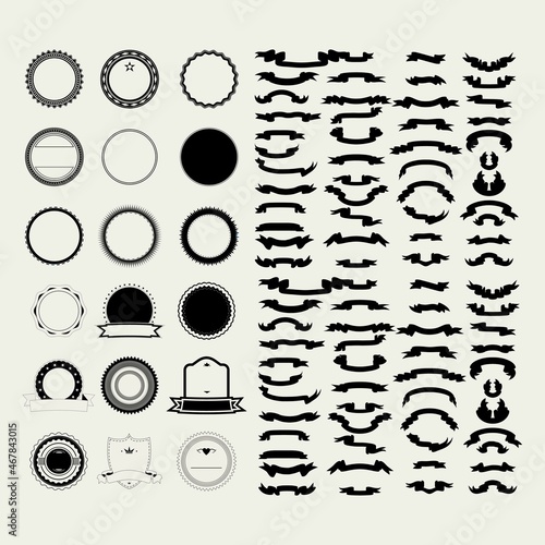 set of premium retro vintage badge logo design vector template