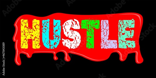 graphic design vector, hustle t-shirt