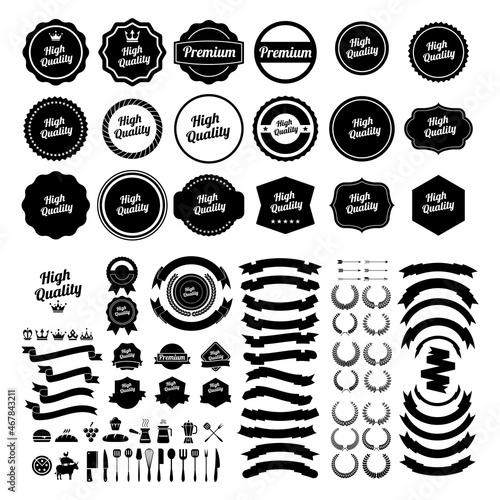 set of premium retro vintage badge logo design vector template