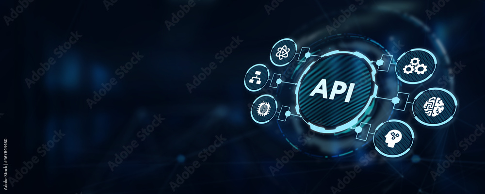 API - Application Programming Interface. Software development tool. Business, modern technology, internet and networking concept. 3d illustration API - Application Programming Interface. Software development tool. Business, modern technology, internet and networking concept. 3d illustration