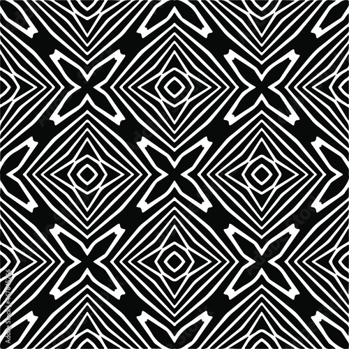 Vector geometric seamless pattern.Modern geometric background with abstract shapes.Monochromatic Repeating Patterns.Endless abstract texture.black and white ornament for design.