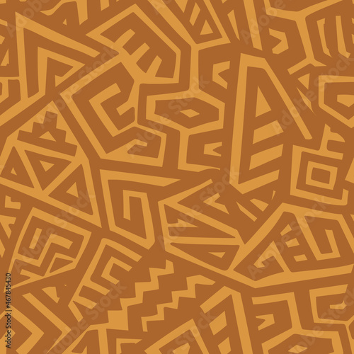 Unique Geometric Vector Seamless Pattern made in ethnic style. Aztec textile print. African traditional design. Creative boho pattern. Perfect for site backgrounds, wrapping paper and fabric design.