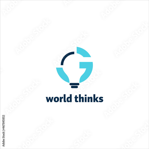 Initial G monogram logo design for electric business industry graphic template with light bulb 