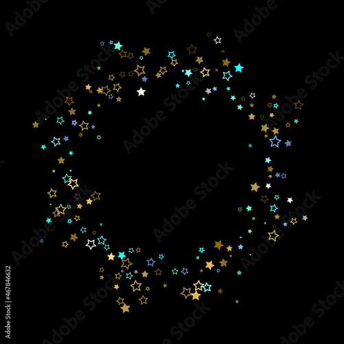 Gold, Blue stars, sprocket, shiny confetti.