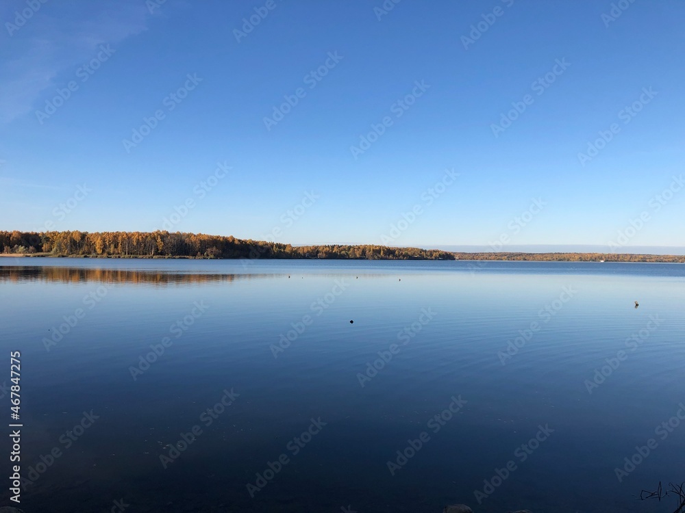 panorama of lake senezh in autumn Solnechnogorsk panorama of lake senezh in autumn Solnechnogorsk