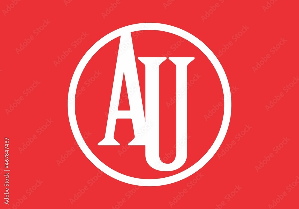 Fototapeta premium Graphic shape of AU initial letter