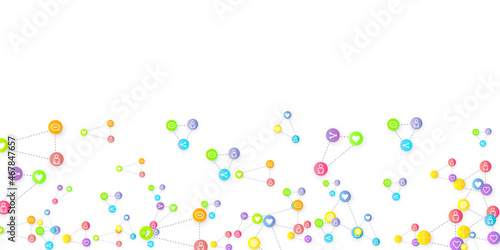 Social media marketing icons internet tags target