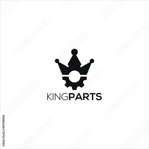 Crown Logo Abstract Design Vector Template, Geometric Black